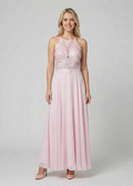 Pink Lace Backless Gown