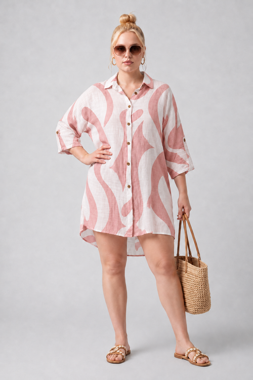 One Size / Cotton Beach Shirt Coverall