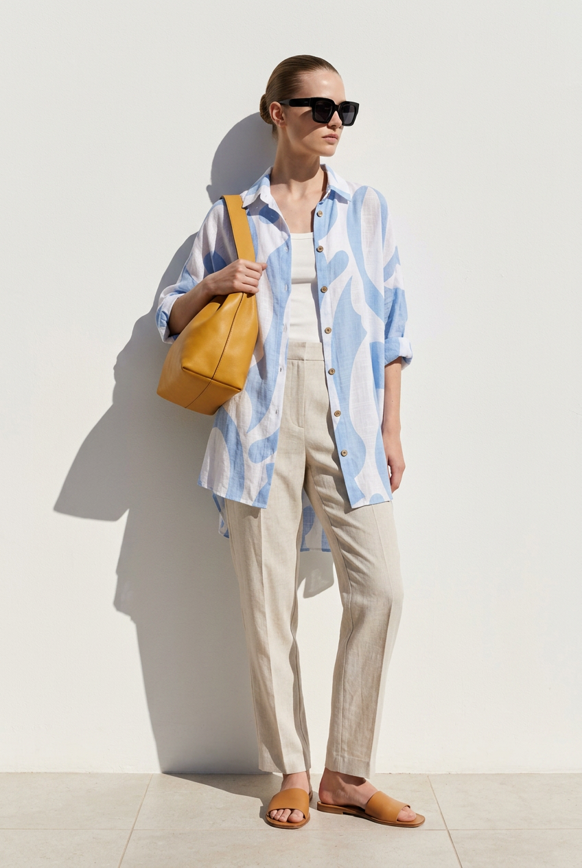 One Size / Cotton Beach Shirt Coverall