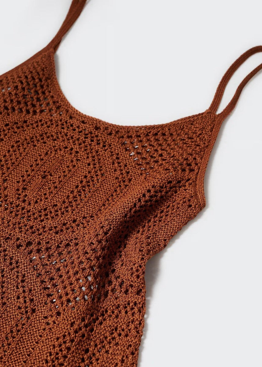 Brown Crochet Cami