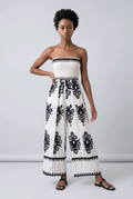 Strapless Shirred Waits Jumpsuit