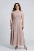 Dusty Pink Gown with Open Back Detail