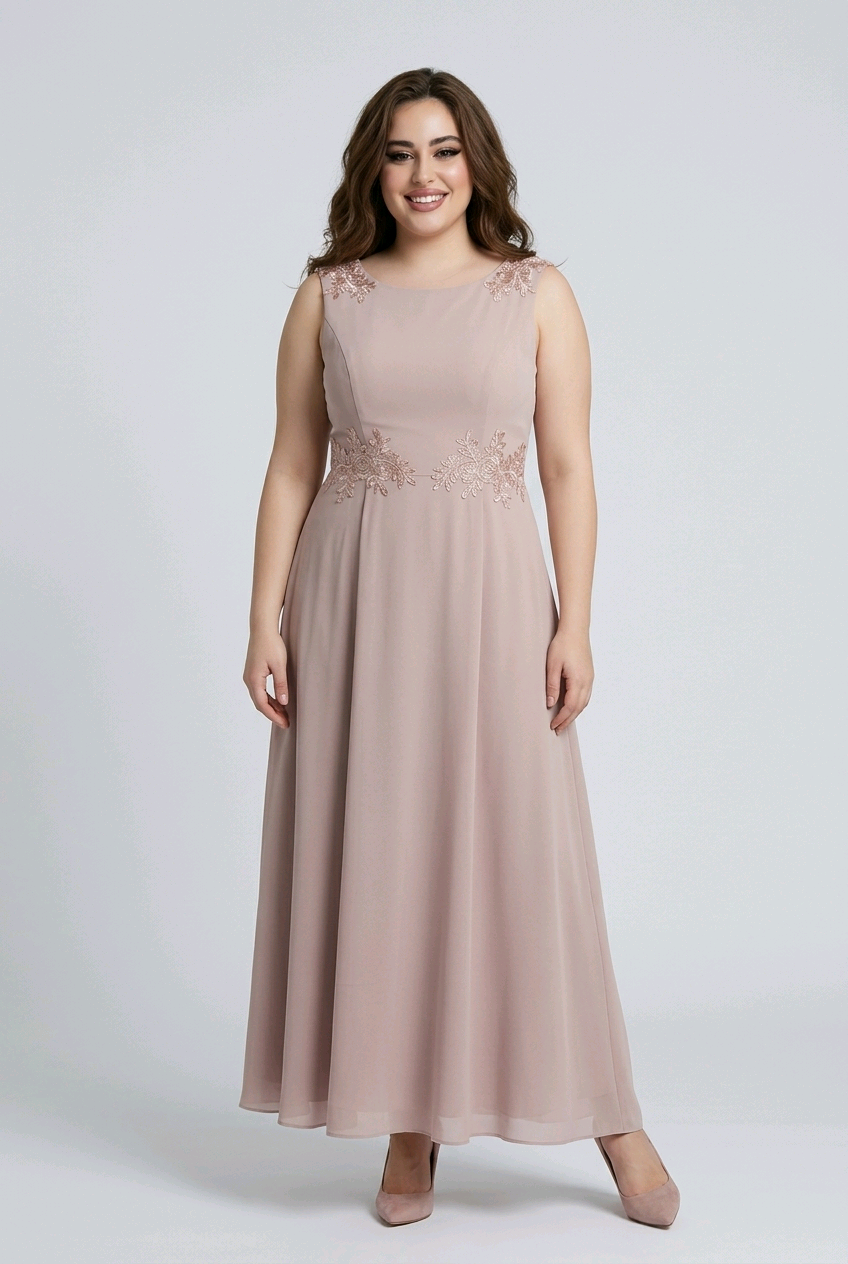 Dusty Pink Gown with Open Back Detail