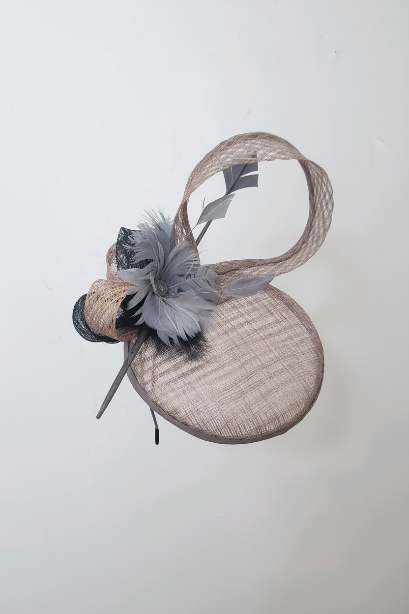 Soft Grey Feather Fascinator