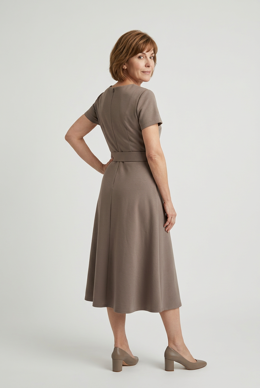 Soft Belted Jersey Midi Dress
