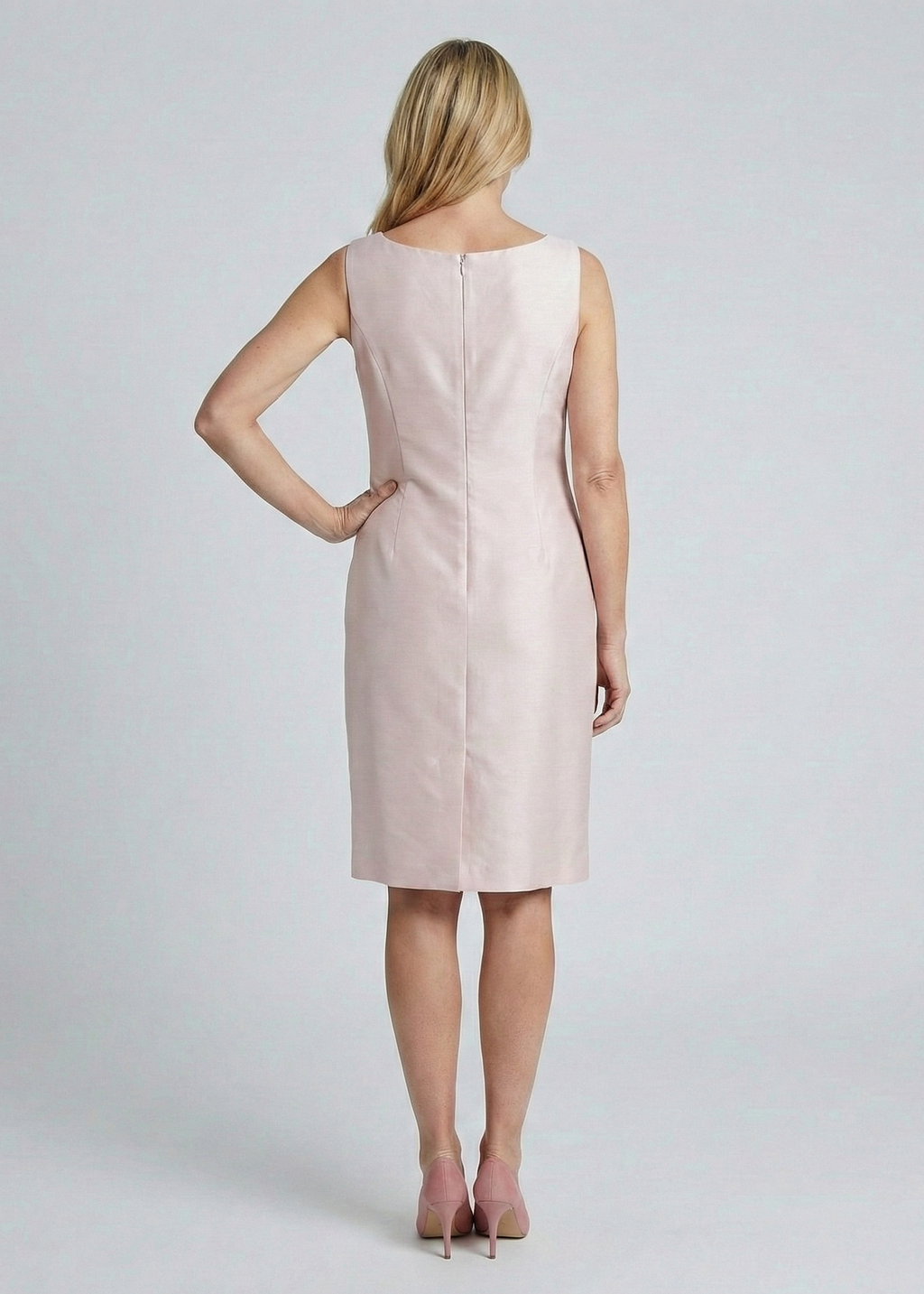 Pastel Pink Mother of the Bride Sleeveless Sheath Dress
