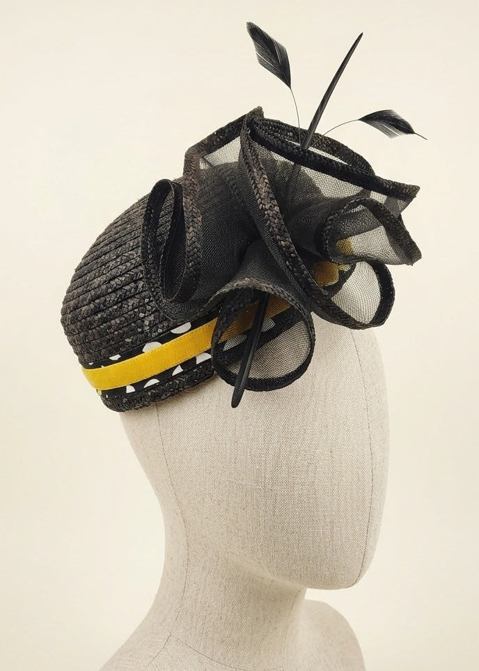 Black and Yellow Fascinator Hat